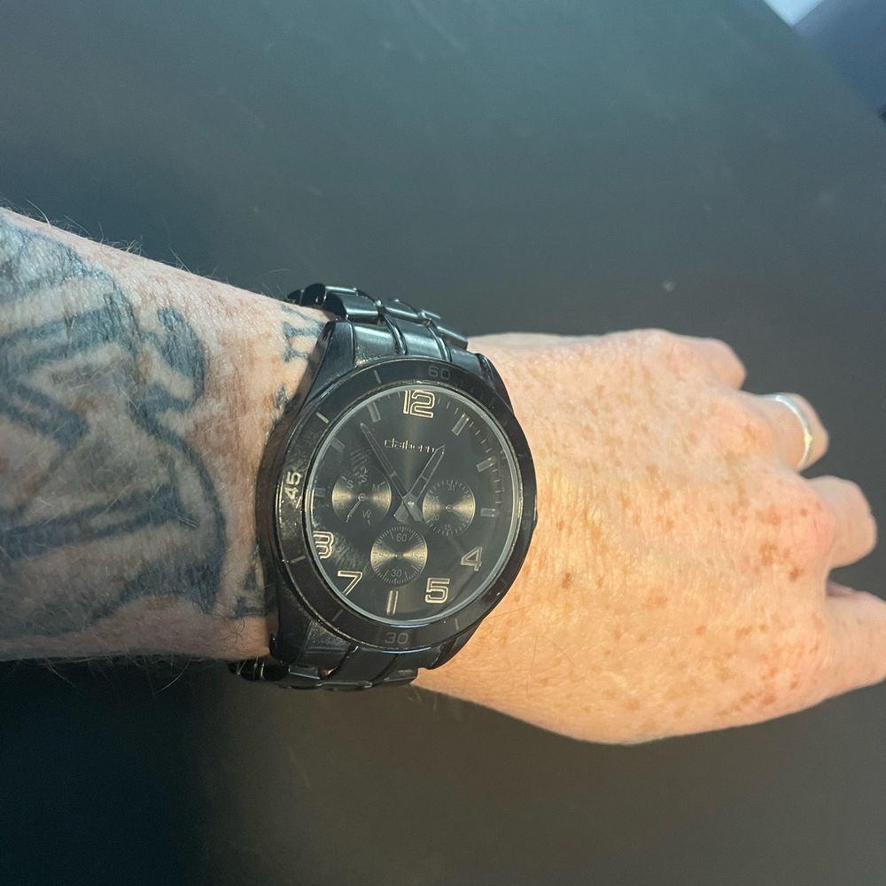 Liz Claiborne 42mm all black watch